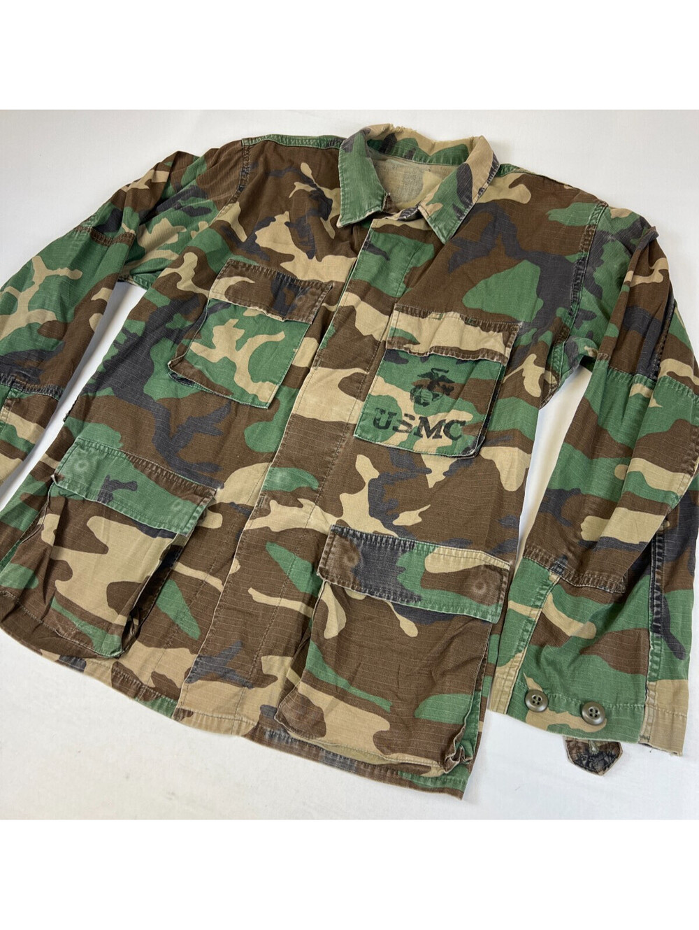 Vtg USMC Woodland Camo BDU Field Jacket Military Coat Small Regular US Marine - Picture 4 of 9